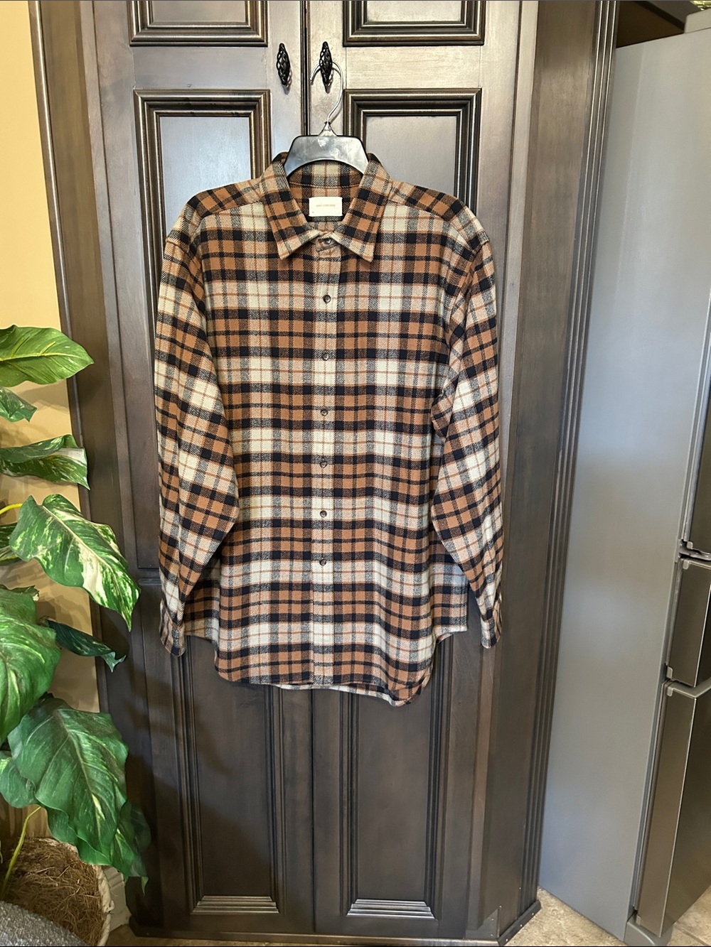 Aime Leon Dore 100% Cotton Brown and Cream Plaid Button-Up Shirt